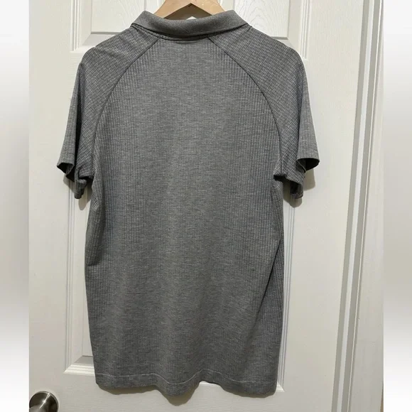 Lululemon Metal Vent Tech Polo Shirt Mens L Gray Black Golf Performance - Picture 5 of 9